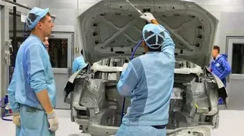 Зоны электроокрашивания панелей и замены оснастки